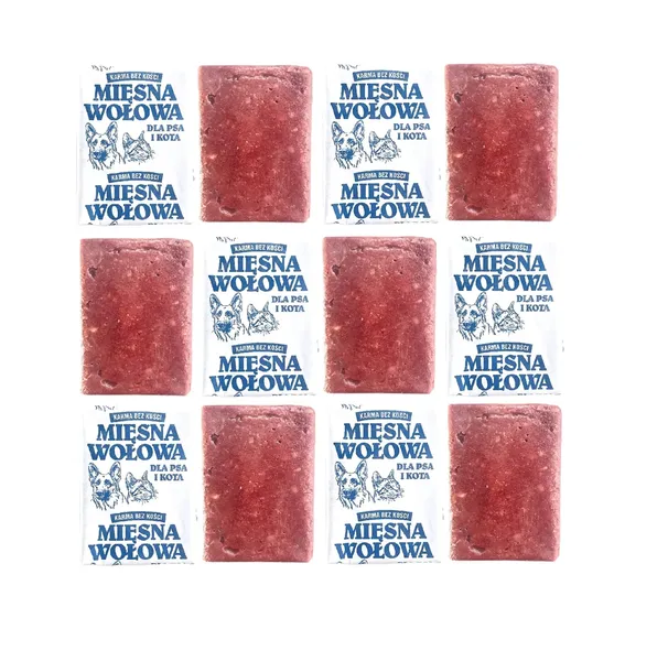 10KG MIĘSO MROŻONE 100% BEZ KOŚCI WOŁOWE DLA PSA BARF KOSTKI WOŁOWA