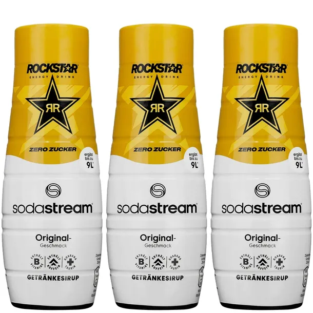 3x Syrop SodaStream Rockstar Original Zero 440ML