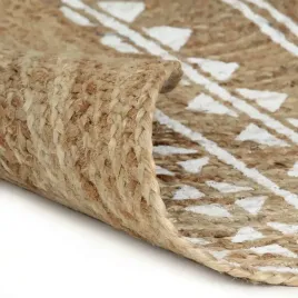 vidaxl-recznie-wykonany-dywanik-juta-bialy-nadruk-120-cm
