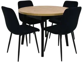 maly-zestaw-do-salonu-okragly-stol-100-130-artisan-i-4-krzesla-tapicerowane
