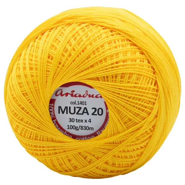 Kordonek Ariadna MUZA 20 kolor 1401 ŻÓŁTY