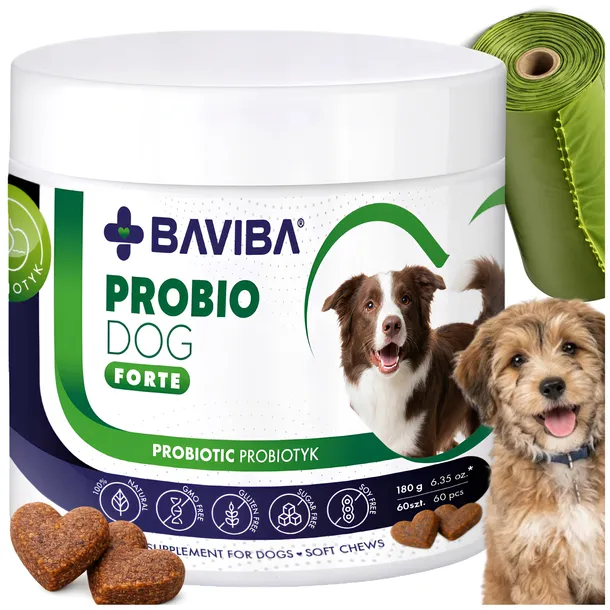 BAVIBA ProBioDOG FORTE 60szt Probiotyk dla psa Anty-Świąd skóra jelita