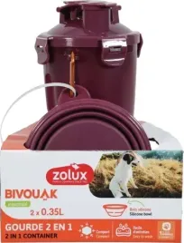 zolux-bivouak-bidon-2w1-2x350ml-czerwony