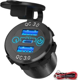 mocna-ladowarka-samochodowa-usb-typ-c-gniazdo-montazowe-2x-qc-3-0-pd