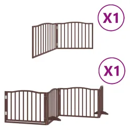 skladana-bramka-dla-psa-z-drzwiami-6-paneli-brazowa-480-cm