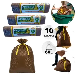 3xkangoobags-worki-na-smieci-60l-z-tasma-do-segregacji-brazowy-bio-10-szt