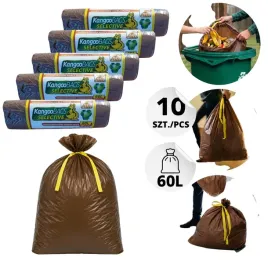 5xkangoobags-worki-na-smieci-60l-z-tasma-do-segregacji-brazowy-bio-10-szt