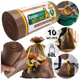 kangoobags-worki-na-smieci-60l-z-tasma-do-segregacji-brazowy-bio-10-szt