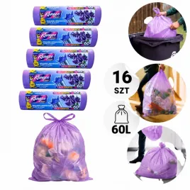 5xkangoobags-worki-na-smieci-60l-wiazane-fioletowe-lawenda-16szt