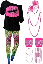 kostium-przebranie-lata-80-damski-disco-party-retro-neon-legginsy-rozmiar-s