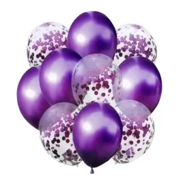 balony-fiolet-metalik-i-konfetti-10szt