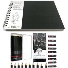 zestaw-do-szkicowania-rysowania-10szt-olowkow-profesjonalne-etui-szkicownik