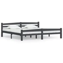 vidaxl-rama-lozka-ciemnoszara-lite-drewno-sosnowe-200-x-200-cm