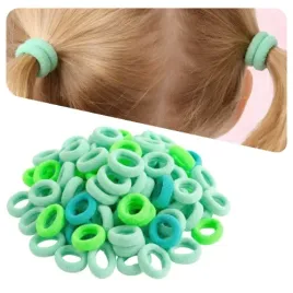 gumki-do-wlosow-wytrzymale-zielone-dziewczynki-mini-frotki-zestaw-100-szt