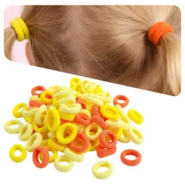 gumki-do-wlosow-wytrzymale-zolte-dziewczynki-mini-frotki-zestaw-100-szt