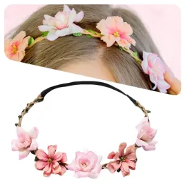 wianek-opaska-z-kwiatami-na-glowe-rozowy-wygodny-na-gumce-do-wlosow-boho