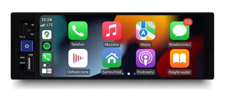 radio-nawigacja-1din-carplay-android-auto-mapy-bluetooth-aux-stan-nowy-stan-opakowania-oryginalne