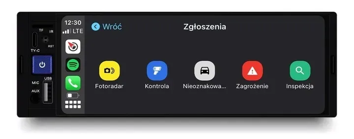 radio-nawigacja-1din-carplay-android-auto-mapy-bluetooth-aux-stan-nowy