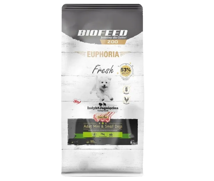Biofeed Euphoria Fresh Adult Indyk Jagnięcina XS/S 8kg