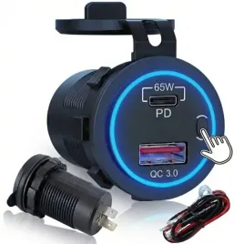 gniazdo-samochodowe-ladowarka-usb-qc-3-0-pd-65w-do-laptopa-12v-24v