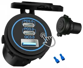 sparky-gniazdo-samochodowe-montazowe-ladowarka-usb-c-pd-qc-3-0-100w-12-24v