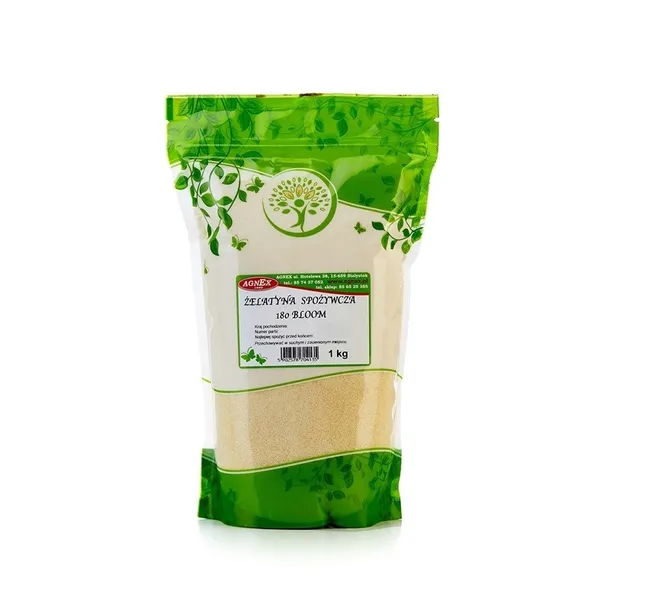 ŻELATYNA SPOŻYWCZA 180 BLOOM 1 kg NA STAWY wieprzowa Naturalny KOLAGEN