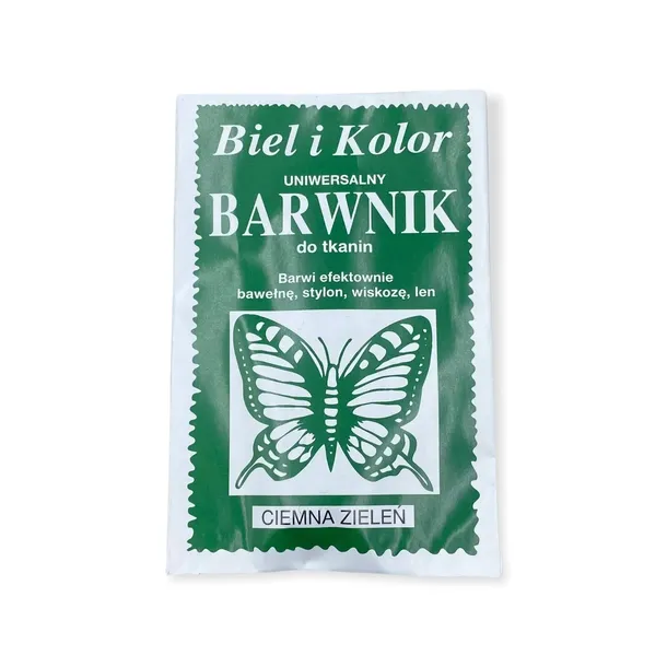 Barwnik do tkanin Biel i Kolor ciemna zieleń 10g