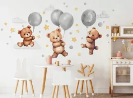 naklejki-na-sciane-misie-na-balonach-szarych-dla-dzieci-szare-balony