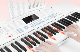 bialy-elektryczny-keyboard-vangoa-vog-611