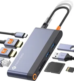 novoo-hub-usb-c-8w1-lan-rj45-hdmi-4k-uhd-pd-sd-tf-usb-3-2-5g