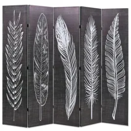 vidaxl-skladany-parawan-200-x-170-cm-motyw-pior-czarno-bialy