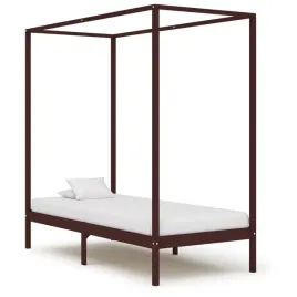 vidaxl-rama-lozka-z-baldachimem-ciemnobrazowa-lita-sosna-90x200-cm