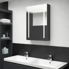 vidaxl-szafka-lazienkowa-z-lustrem-i-led-lsniaca-czern-50x13x70-cm