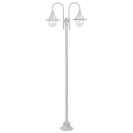 vidaxl-latarnia-ogrodowa-2-punktowa-220-cm-aluminium-e27-biala