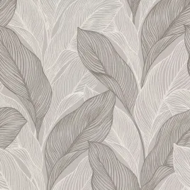 tapeta-brazowa-szara-taupe-duze-liscie-zmywalna