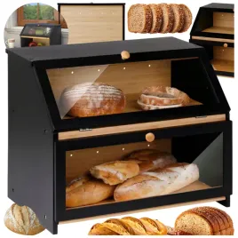 chlebak-dwupoziomowy-czarny-bambusowy-solidny-z-dwoma-polkami-39x25x32cm