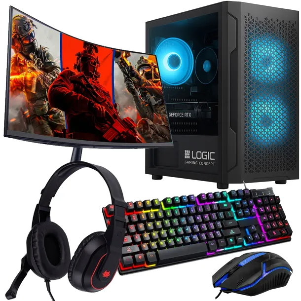 Komputer Gamingowy Z MONITOREM Ryzen 5 5500 RTX 5050 32GB /1TB WIN11