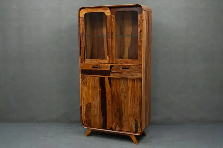 WITRYNA MAILAND Drewniana 90x40x180 cm Palisander SHEESHAM lakierowany