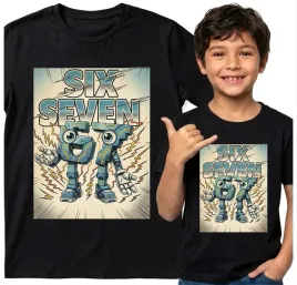 dziecieca-koszulka-czarna-134-t-shirt-six-seven-67-viral-tiktok-brainrot