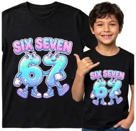 dziecieca-koszulka-czarna-128-t-shirt-six-seven-67-viral-tiktok-brainrot