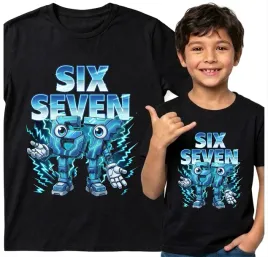 dziecieca-koszulka-czarna-146-t-shirt-six-seven-67-viral-tiktok-brainrot