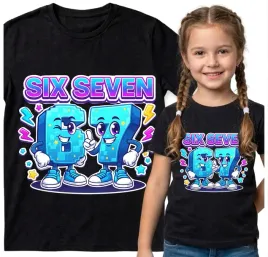 dziecieca-koszulka-czarna-122-t-shirt-six-seven-67-viral-tiktok-brainrot