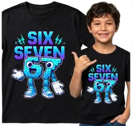 dziecieca-koszulka-czarna-122-t-shirt-six-seven-67-viral-tiktok-brainrot