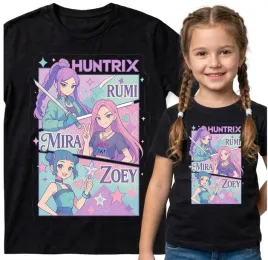 dziecieca-koszulka-czarna-122-t-shirt-kpop-demon-hunters-huntrix-saja-boys