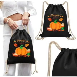 plecak-worek-szkolny-na-buty-wf-czarny-jesienne-wzory-pumpkin-spice