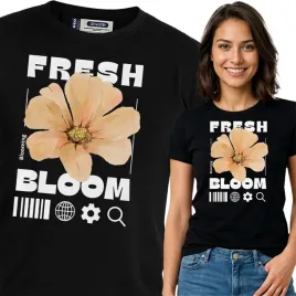 koszulka-damska-czarny-bawelna-t-shirt-s-nadruk-wzory-kwiaty-top