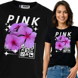 koszulka-damska-czarny-bawelna-t-shirt-s-nadruk-wzory-kwiaty-top