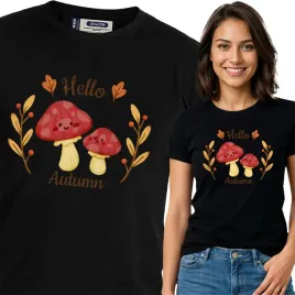 koszulka-damska-czarny-bawelna-t-shirt-xxl-nadruk-jesienne-wzory-pumpkin