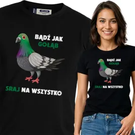 koszulka-damska-czarny-bawelna-t-shirt-xxl-nadruk-badz-jak-golab