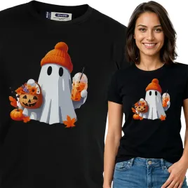 koszulka-damska-czarny-bawelna-t-shirt-xxl-nadruk-jesienne-wzory-pumpkin